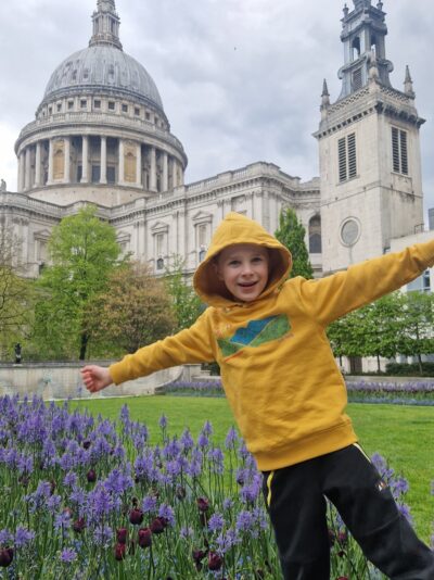 Logan in hoodie st pauls